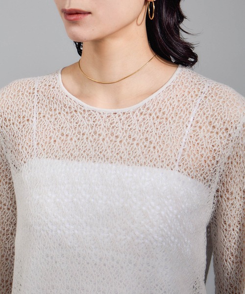 SALON adam et rope'(サロン アダム エ ロペ)の「レースシアーワンピース(ワンピース・レディース・ブラック/グレー・FREE)」の17枚目の写真