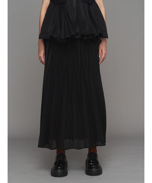 UN3D.（アンスリード）の「SHEER ORIGAMI PLEATS SK【セットアップ着用可能】 / シアーオリガミプリーツスカート（スカート・レディース・グレー/ブラック・38/36）」の4枚目の写真