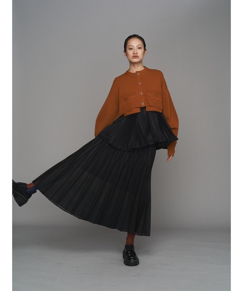 UN3D.（アンスリード）の「SHEER ORIGAMI PLEATS SK【セットアップ着用可能】 / シアーオリガミプリーツスカート（スカート・レディース・グレー/ブラック・38/36）」の8枚目の写真