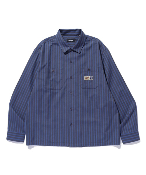 XLARGE（エクストララージ）の「STRIPE WORK SHIRT（シャツ/ブラウス・メンズ・ブルー/オリーブ・S/M/L/XL）」の14枚目の写真