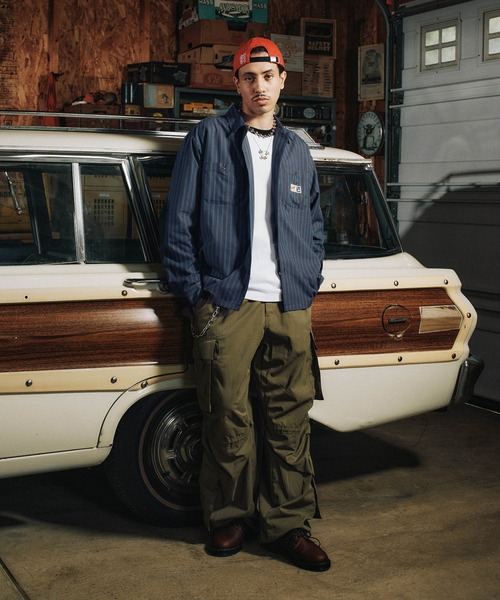 XLARGE（エクストララージ）の「STRIPE WORK SHIRT（シャツ/ブラウス・メンズ・ブルー/オリーブ・S/M/L/XL）」の13枚目の写真