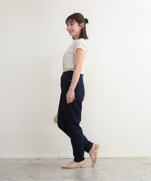 ZOZOMARKET(ゾゾマーケット)の「ZOZOMARKET by Aimeri-テーパードデニムパンツ(デニムパンツ・レディース・ネイビー・マルチサイズ)」の4枚目の写真