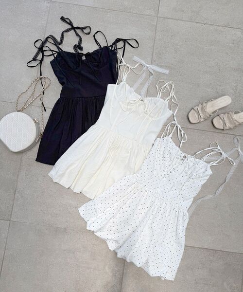 MAJESTIC LEGON（マジェスティックレゴン）の「レースチョーカーセットバルーンミニワンピ（ワンピース・レディース・ブラック/ホワイト系その他/オフホワイト・MEDIUM）」の4枚目の写真