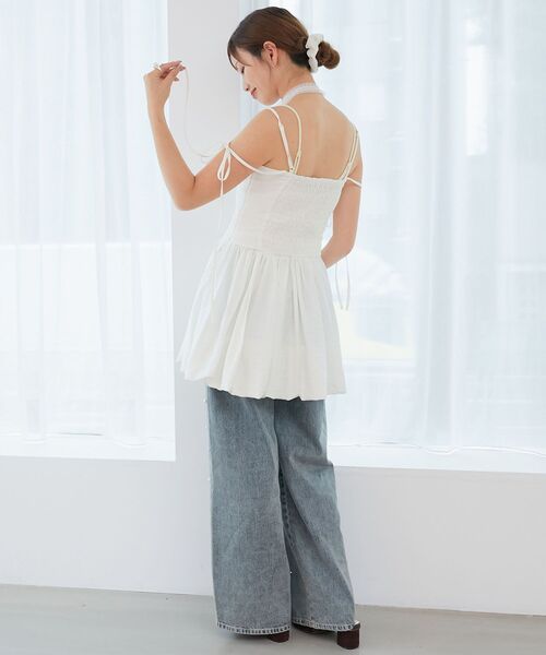 MAJESTIC LEGON（マジェスティックレゴン）の「レースチョーカーセットバルーンミニワンピ（ワンピース・レディース・ブラック/ホワイト系その他/オフホワイト・MEDIUM）」の7枚目の写真