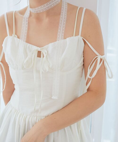 MAJESTIC LEGON（マジェスティックレゴン）の「レースチョーカーセットバルーンミニワンピ（ワンピース・レディース・ブラック/ホワイト系その他/オフホワイト・MEDIUM）」の11枚目の写真