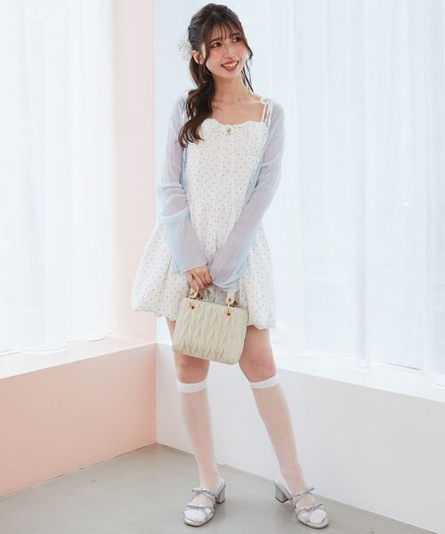 MAJESTIC LEGON（マジェスティックレゴン）の「レースチョーカーセットバルーンミニワンピ（ワンピース・レディース・ブラック/ホワイト系その他/オフホワイト・MEDIUM）」の12枚目の写真