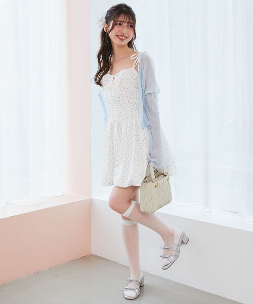 MAJESTIC LEGON（マジェスティックレゴン）の「レースチョーカーセットバルーンミニワンピ（ワンピース・レディース・ブラック/ホワイト系その他/オフホワイト・MEDIUM）」の13枚目の写真