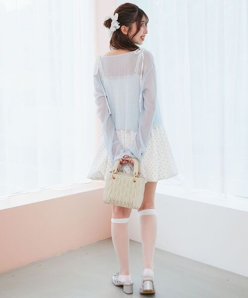 MAJESTIC LEGON（マジェスティックレゴン）の「レースチョーカーセットバルーンミニワンピ（ワンピース・レディース・ブラック/ホワイト系その他/オフホワイト・MEDIUM）」の14枚目の写真