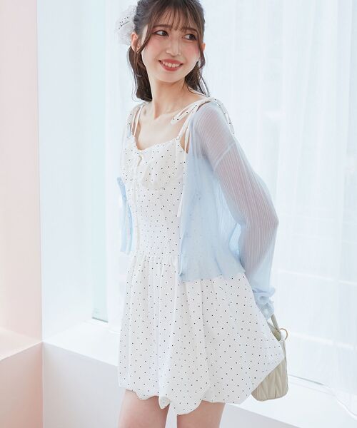 MAJESTIC LEGON（マジェスティックレゴン）の「レースチョーカーセットバルーンミニワンピ（ワンピース・レディース・ブラック/ホワイト系その他/オフホワイト・MEDIUM）」の17枚目の写真