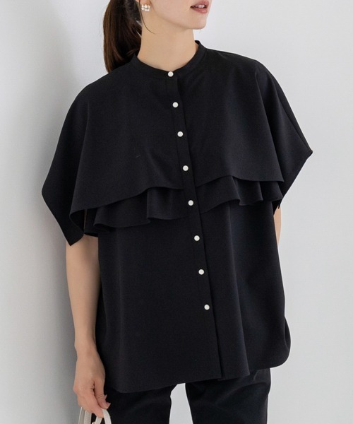 完売ソーノsono ダブルフリルケープフレアブラウス