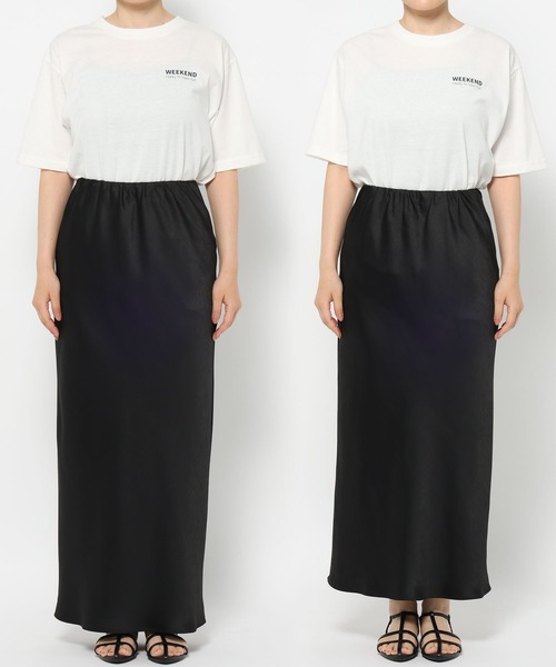 LEPSIM(レプシィム)の「ストレッチサテンスカート 497324(スカート・レディース・チャコールグレー/ブラック/ブラウン/アイボリー/カーキ・FREE/TALL)」の13枚目の写真