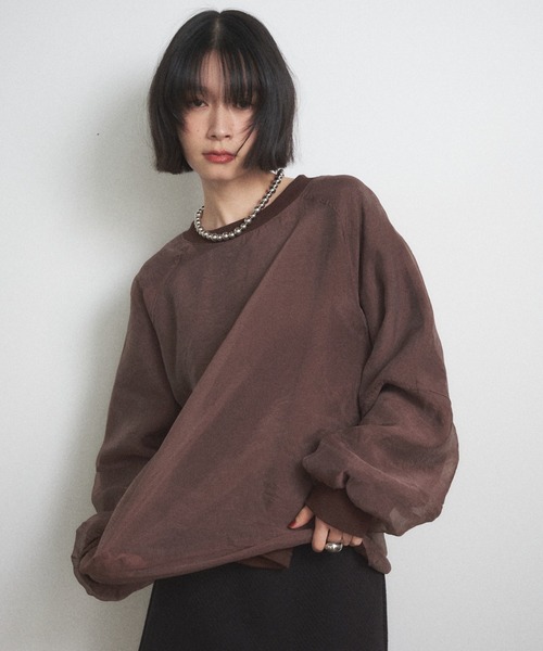 オーガンジーレイヤードトレーナー（スウェット）｜Shelly island