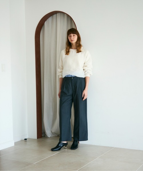 Shelly island（シェリーアイランド）の「オーガンジーレイヤードトレーナー（スウェット・レディース・ブラック/ブラウン/ホワイト/グレイッシュベージュ・FREE）」の10枚目の写真