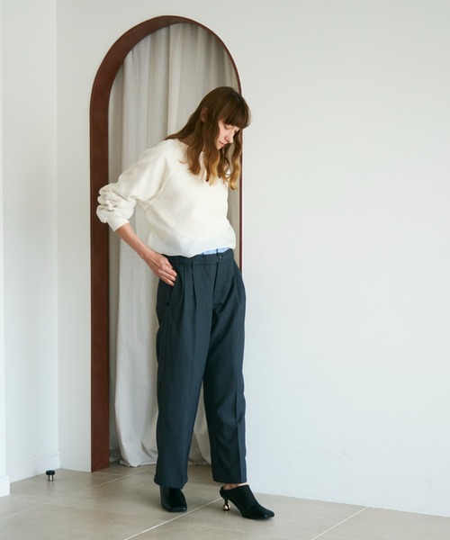 Shelly island（シェリーアイランド）の「オーガンジーレイヤードトレーナー（スウェット・レディース・ブラック/ブラウン/ホワイト/グレイッシュベージュ・FREE）」の11枚目の写真