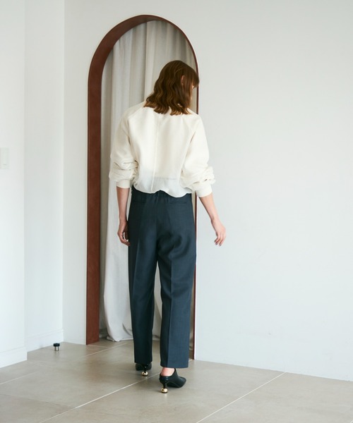 Shelly island（シェリーアイランド）の「オーガンジーレイヤードトレーナー（スウェット・レディース・ブラック/ブラウン/ホワイト/グレイッシュベージュ・FREE）」の13枚目の写真