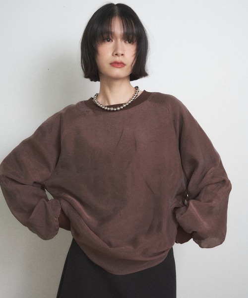 オーガンジーレイヤードトレーナー（スウェット）｜Shelly island