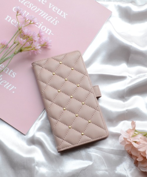 CECIL McBEE（セシルマクビー）の「マルチ手帳 セシルマクビー [マグネット式/キルティング] 手帳ケース 各機種対応（スマホケース/カバー・レディース・スモークピンク/モカ/グレー/ブラック/ベージュ・M/L）」の5枚目の写真