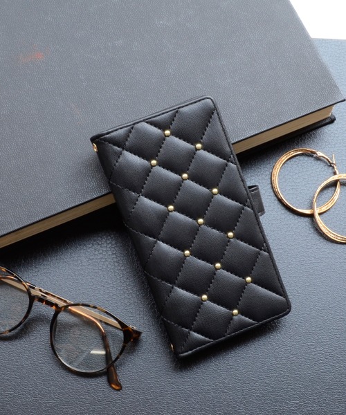 CECIL McBEE（セシルマクビー）の「マルチ手帳 セシルマクビー [マグネット式/キルティング] 手帳ケース 各機種対応（スマホケース/カバー・レディース・スモークピンク/モカ/グレー/ブラック/ベージュ・M/L）」の2枚目の写真