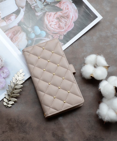 CECIL McBEE（セシルマクビー）の「マルチ手帳 セシルマクビー [マグネット式/キルティング] 手帳ケース 各機種対応（スマホケース/カバー・レディース・スモークピンク/モカ/グレー/ブラック/ベージュ・M/L）」の4枚目の写真