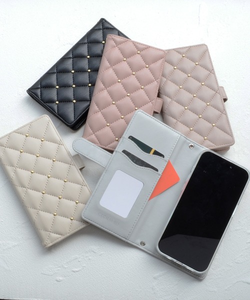 CECIL McBEE（セシルマクビー）の「マルチ手帳 セシルマクビー [マグネット式/キルティング] 手帳ケース 各機種対応（スマホケース/カバー・レディース・スモークピンク/モカ/グレー/ブラック/ベージュ・M/L）」の6枚目の写真