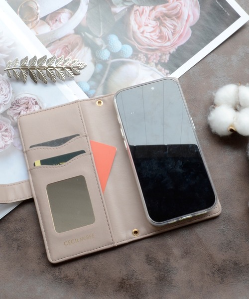 CECIL McBEE（セシルマクビー）の「マルチ手帳 セシルマクビー [マグネット式/キルティング] 手帳ケース 各機種対応（スマホケース/カバー・レディース・スモークピンク/モカ/グレー/ブラック/ベージュ・M/L）」の13枚目の写真