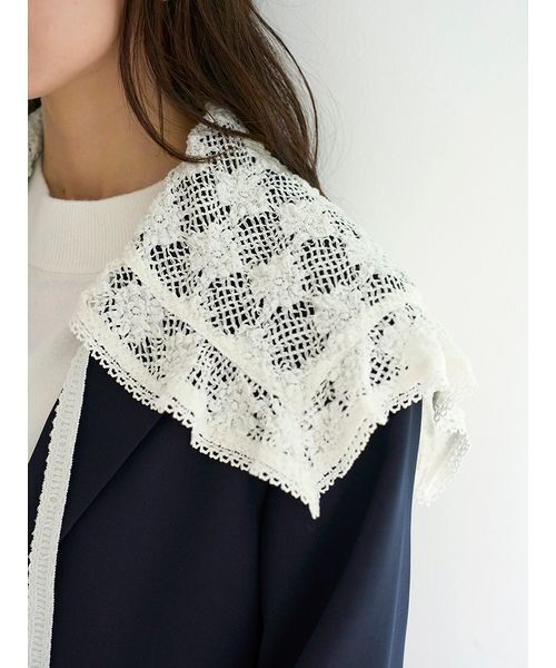 SNIDEL（スナイデル）の「レースカラーテーラードジャケット（テーラードジャケット・レディース・ネイビー/チェック/グレー・F）」の15枚目の写真