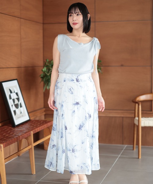 Ruwan yu(ルワンユー)の「肩リボンアシンメトリーニットトップス【大きいサイズ対応】(ニット/セーター・レディース・グレー・L/4L/3L/LL)」の9枚目の写真