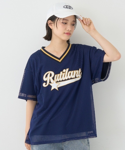 LOVETOXIC（ラブトキシック）の「【LTXC】メッシュレイヤードルーズT（Tシャツ/カットソー・キッズ・オフホワイト/ブラック/ネイビー・130cm/L:160cm/S:140cm/M:150cm）」の3枚目の写真