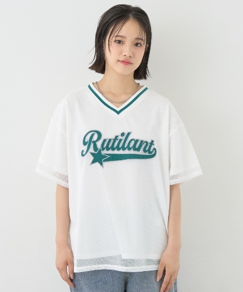 LOVETOXIC（ラブトキシック）の「【LTXC】メッシュレイヤードルーズT（Tシャツ/カットソー・キッズ・オフホワイト/ブラック/ネイビー・130cm/L:160cm/S:140cm/M:150cm）」の8枚目の写真