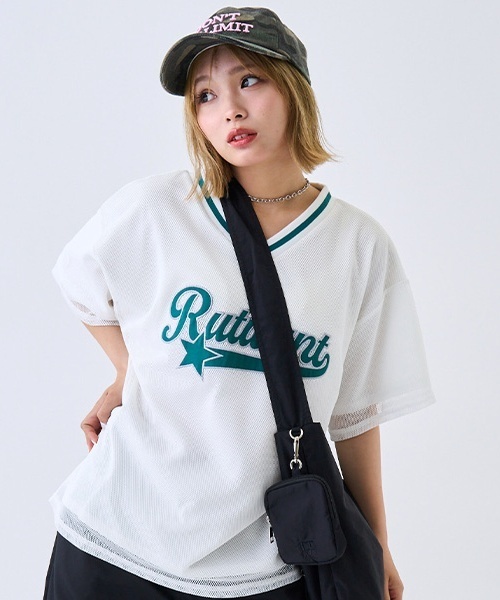 LOVETOXIC（ラブトキシック）の「【LTXC】メッシュレイヤードルーズT（Tシャツ/カットソー・キッズ・オフホワイト/ブラック/ネイビー・130cm/L:160cm/S:140cm/M:150cm）」の6枚目の写真