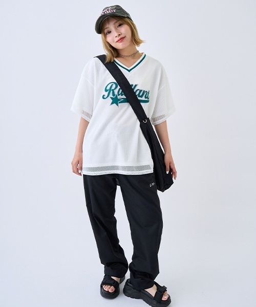 LOVETOXIC（ラブトキシック）の「【LTXC】メッシュレイヤードルーズT（Tシャツ/カットソー・キッズ・オフホワイト/ブラック/ネイビー・130cm/L:160cm/S:140cm/M:150cm）」の5枚目の写真