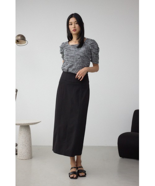 AZUL by moussy(アズールバイマウジー)の「カットツイード袖ギャザートップス(Tシャツ/カットソー・レディース・レッド/アイボリー/ブラック・FREE)」の15枚目の写真
