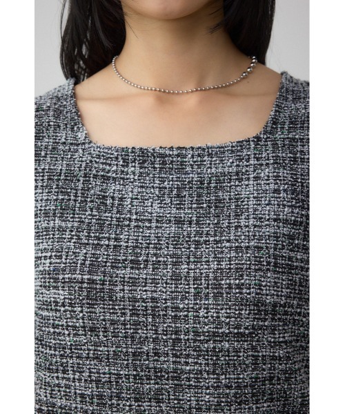 AZUL by moussy(アズールバイマウジー)の「カットツイード袖ギャザートップス(Tシャツ/カットソー・レディース・レッド/アイボリー/ブラック・FREE)」の19枚目の写真