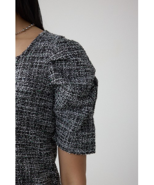 AZUL by moussy(アズールバイマウジー)の「カットツイード袖ギャザートップス(Tシャツ/カットソー・レディース・レッド/アイボリー/ブラック・FREE)」の20枚目の写真