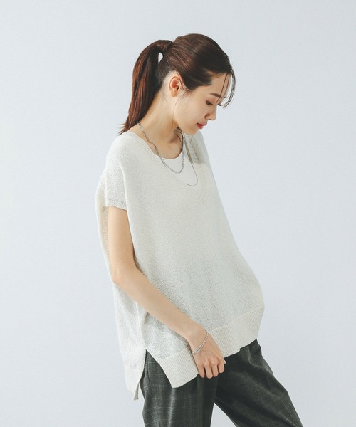 GLOBAL WORK（グローバルワーク）の「Vネックベスト・カップ付きタンクセット/499691（ベスト・レディース・アイボリー/ライトグレー/ブラウン・MEDIUM/LARGE）」の20枚目の写真