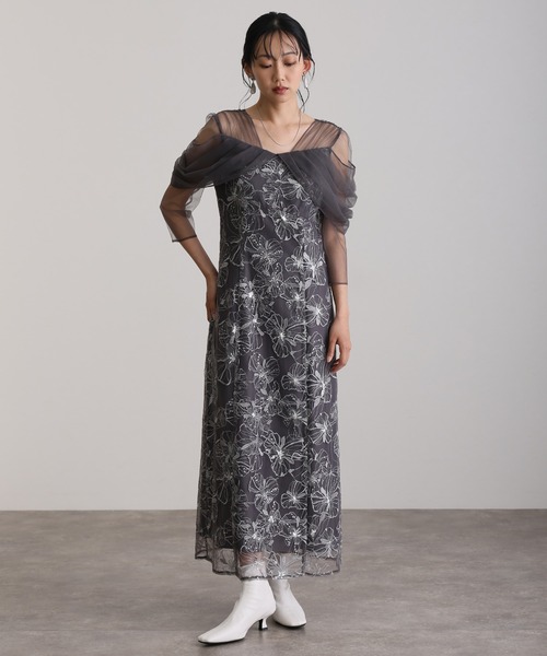 セール】七分袖&ミモレ丈同窓会成人式オフショルダースパンコールA