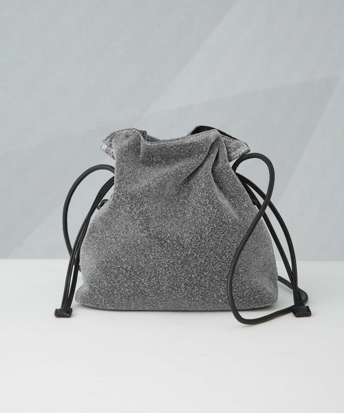 NANO universe（ナノユニバース）の「ラメ巾着ショルダーバッグ（ショルダーバッグ・レディース・ブラック/ブラウン/シルバー・FREE）」の4枚目の写真
