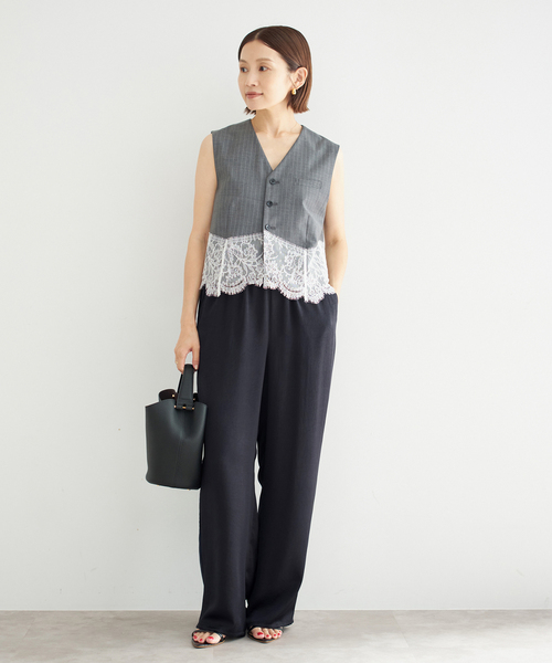 IENA　サテンリラックスパンツ　 グレー　34　新品未使用 セール】《WEB限定/追加》サテンリラックスパンツ（その他パンツ