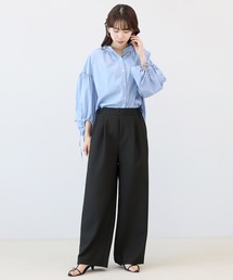 エステルツイルタックセミワイドパンツ