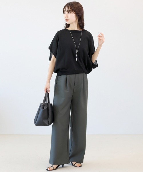 Aletta vita(アレッタビータ)の「エステルツイルタックセミワイドパンツ(その他パンツ・レディース・ブラック/グレイッシュベージュ/グレー・M)」の10枚目の写真