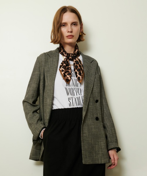 allureville（アルアバイル）の「トリッカーカラミダブルジャケット（テーラードジャケット・レディース・ブラウン/ブラック・1/2）」の12枚目の写真