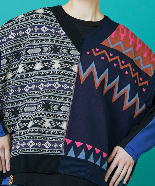 FRAPBOIS（フラボア）の「ノルディーネイティブ ベスト（ベスト・レディース・ブラック/ベージュ・1/2）」の6枚目の写真