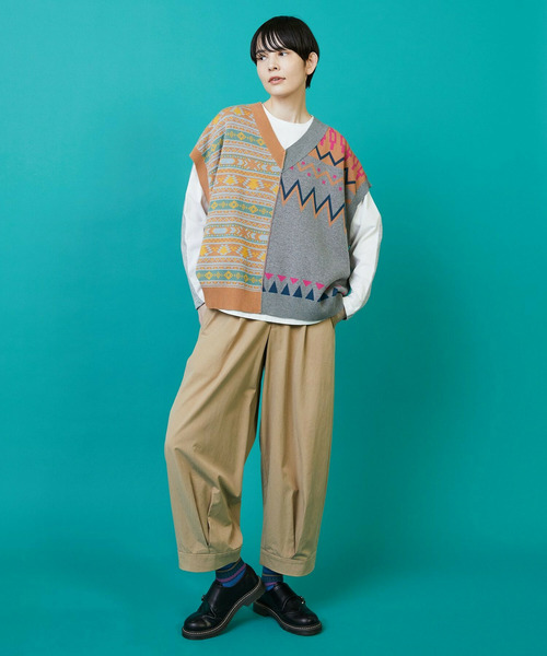 FRAPBOIS（フラボア）の「ノルディーネイティブ ベスト（ベスト・レディース・ブラック/ベージュ・1/2）」の15枚目の写真