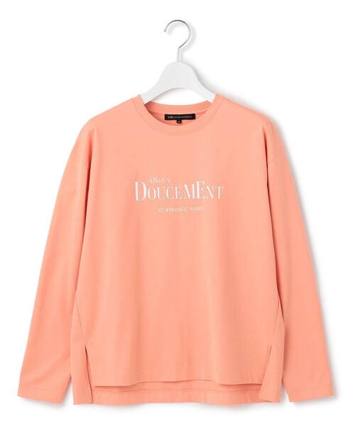 23区 L(ニジュウサンクオオキイサイズ)の「【洗える】ロゴプリント コットン Tシャツ(Tシャツ/カットソー・レディース・ホワイト系/ライトオレンジ系/グレー系・44/46)」の14枚目の写真