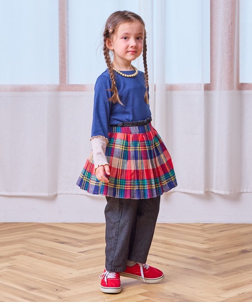 Life Support Products(ライフサポートプロダクツ)の「ハイウエストフリルデニムパンツ(デニムパンツ・キッズ・ブルー/ブラック・110/100/95/90/80/150/140/130/120)」の7枚目の写真