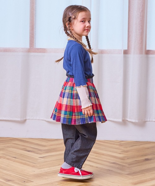 Life Support Products(ライフサポートプロダクツ)の「ハイウエストフリルデニムパンツ(デニムパンツ・キッズ・ブルー/ブラック・110/100/95/90/80/150/140/130/120)」の8枚目の写真