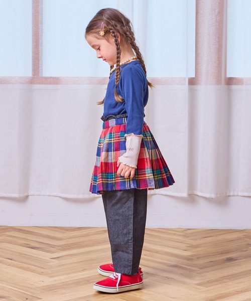 Life Support Products(ライフサポートプロダクツ)の「ハイウエストフリルデニムパンツ(デニムパンツ・キッズ・ブルー/ブラック・110/100/95/90/80/150/140/130/120)」の9枚目の写真