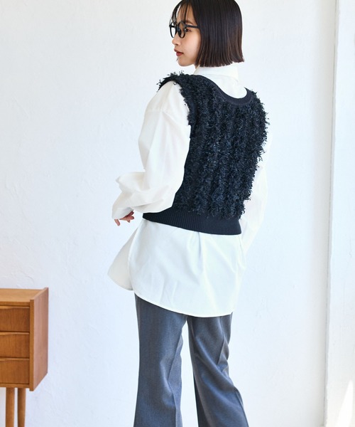 VIS（ビス）の「【WEB/一部店舗限定】ウエストタックオーバーサイズシャツ（シャツ/ブラウス・レディース・ベージュ系その他/サックスブルー/オフホワイト・FREE）」の15枚目の写真