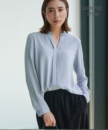 BackSatinAmunzen キーネックブラウス