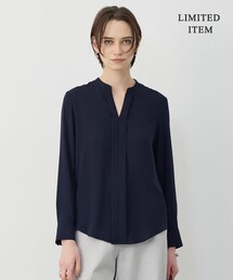 BackSatinAmunzen キーネックブラウス